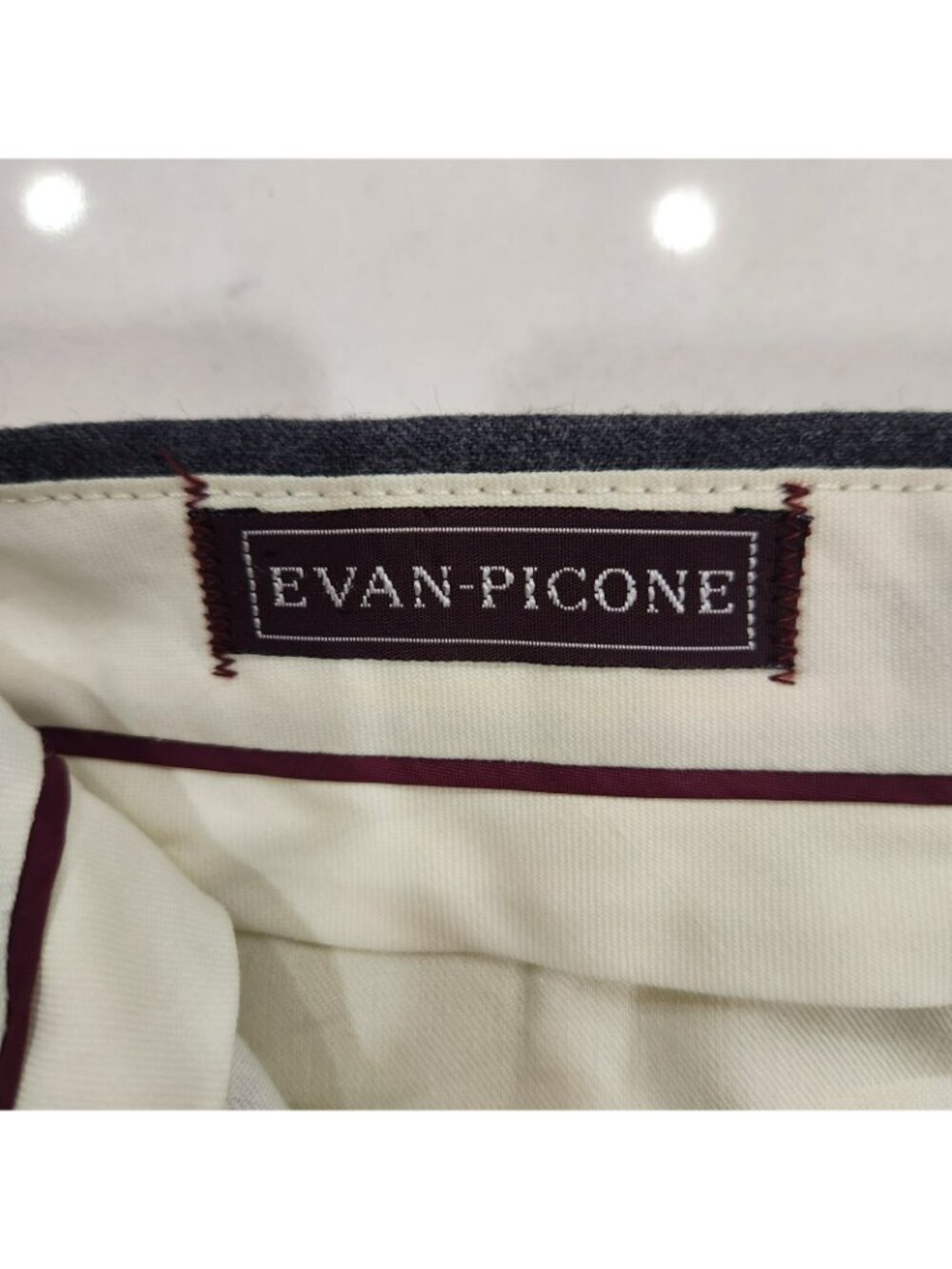 Vintage Evan Picone Dress Pants Mens 34x32 100% Pure Wool Gray 80s Preppy - Picture 6 of 15
